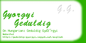 gyorgyi geduldig business card